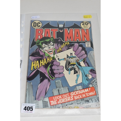 405 - A BATMAN NO.251 DC COMIC, first comic to establish The Joker as a homicidal killer instead of a comi... 