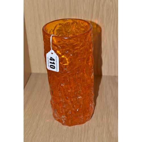 410 - A GEOFFREY BAXTER FOR WHITEFRIARS BARK VASE, in tangerine, pattern number 9690, height 19cm (1) (Con... 