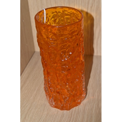 410 - A GEOFFREY BAXTER FOR WHITEFRIARS BARK VASE, in tangerine, pattern number 9690, height 19cm (1) (Con... 