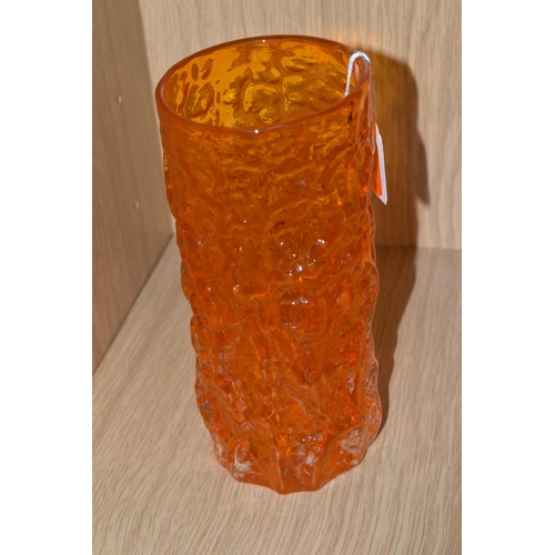 410 - A GEOFFREY BAXTER FOR WHITEFRIARS BARK VASE, in tangerine, pattern number 9690, height 19cm (1) (Con... 