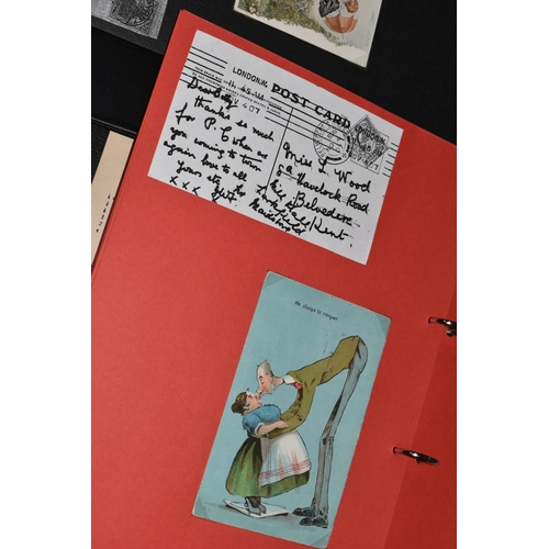 427 - FOUR ALBUMS OF POSTCARDS, Four Albums containing approximately 130 early 20th century Postcards, all... 