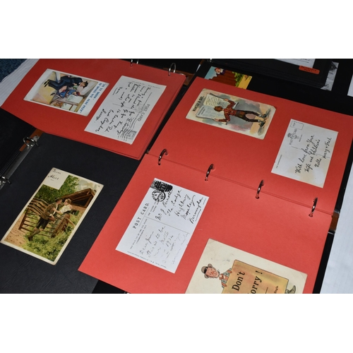 427 - FOUR ALBUMS OF POSTCARDS, Four Albums containing approximately 130 early 20th century Postcards, all... 