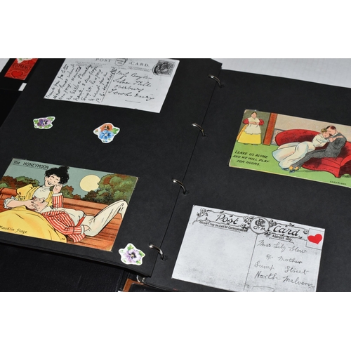 427 - FOUR ALBUMS OF POSTCARDS, Four Albums containing approximately 130 early 20th century Postcards, all... 