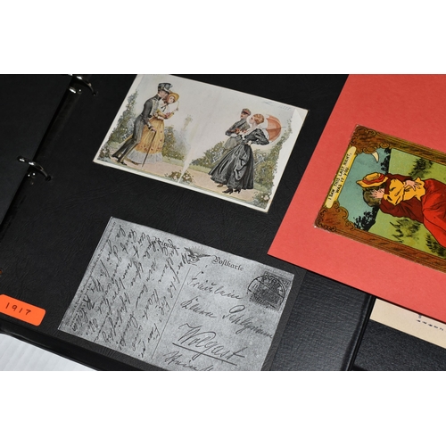 427 - FOUR ALBUMS OF POSTCARDS, Four Albums containing approximately 130 early 20th century Postcards, all... 