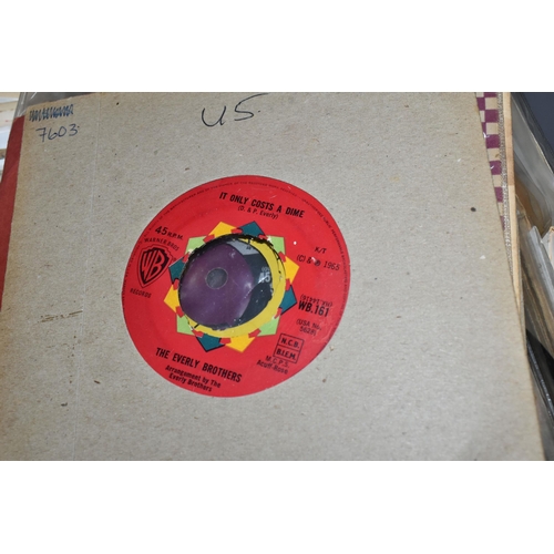 428 - ONE BOX OF 1950's ROCK AND ROLL, 45 R.P.M SINGLES, approximately one hundred and fifty singles to in... 