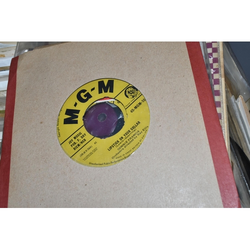 428 - ONE BOX OF 1950's ROCK AND ROLL, 45 R.P.M SINGLES, approximately one hundred and fifty singles to in... 