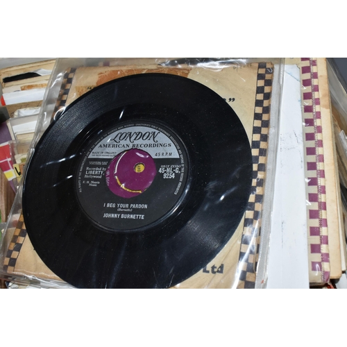 428 - ONE BOX OF 1950's ROCK AND ROLL, 45 R.P.M SINGLES, approximately one hundred and fifty singles to in... 