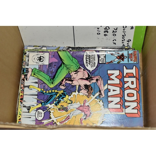 433 - A BOX OF MARVEL AND DC COMICS, almost 150 comics from Iron Man, Batman, Daredevil, Detective Comics,... 