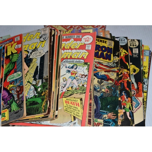 435 - A BOX OF MARVEL AND DC COMICS, almost 80 comics from X-Men, Wonder Woman, The Incredible Hulk, Tales... 