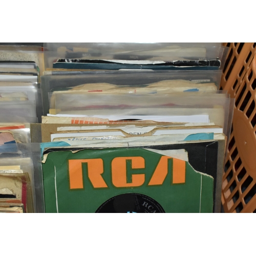 436 - TWO BOXES OF APPROXIMATELY 300 45 R.P.M SINGLE RECORDS, to include artists, Pat Boon, Black Sabbath,... 