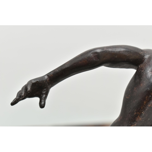 446 - A SCULPTURE BY LORENZO QUINN (1966 -) 'LEAP OF FAITH (BRONZE)'numbered 30/99(on the figures leg) fig... 