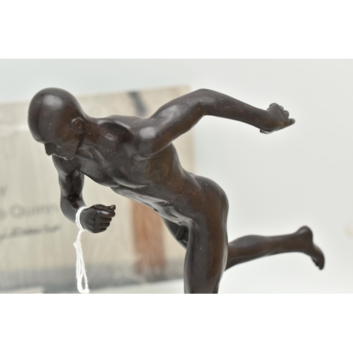 446 - A SCULPTURE BY LORENZO QUINN (1966 -) 'LEAP OF FAITH (BRONZE)'numbered 30/99(on the figures leg) fig... 