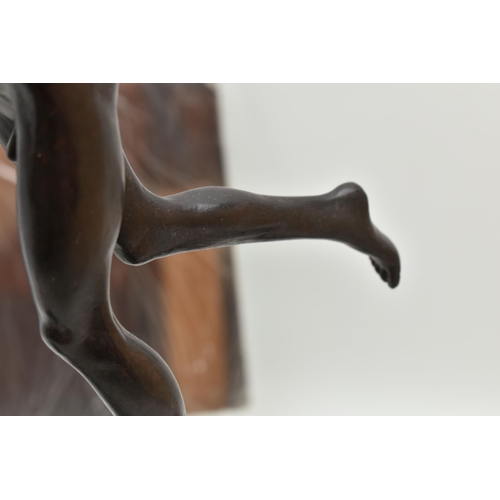 446 - A SCULPTURE BY LORENZO QUINN (1966 -) 'LEAP OF FAITH (BRONZE)'numbered 30/99(on the figures leg) fig... 