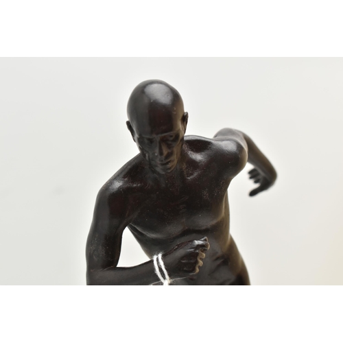 446 - A SCULPTURE BY LORENZO QUINN (1966 -) 'LEAP OF FAITH (BRONZE)'numbered 30/99(on the figures leg) fig... 