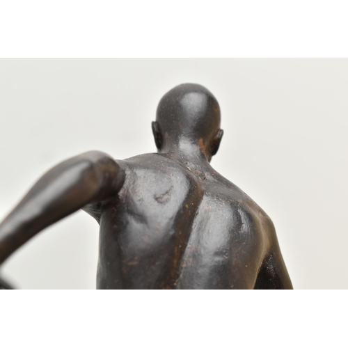 446 - A SCULPTURE BY LORENZO QUINN (1966 -) 'LEAP OF FAITH (BRONZE)'numbered 30/99(on the figures leg) fig... 