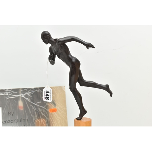 446 - A SCULPTURE BY LORENZO QUINN (1966 -) 'LEAP OF FAITH (BRONZE)'numbered 30/99(on the figures leg) fig... 