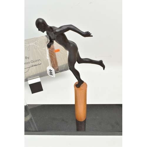 446 - A SCULPTURE BY LORENZO QUINN (1966 -) 'LEAP OF FAITH (BRONZE)'numbered 30/99(on the figures leg) fig... 