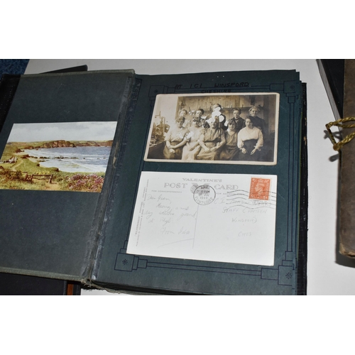 451 - FIVE ALBUMS  of late 19th - early 20th century Ephemera, album 1 contains Postcards, Programmes, The... 