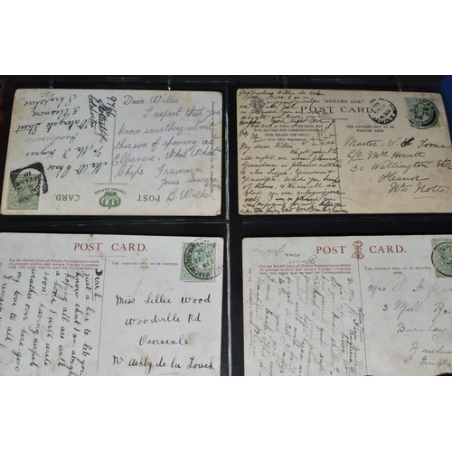 453 - TWO ALBUMS containing 112 early 20th century Postcards, 60 of which are dated between 1903 -1906, su... 