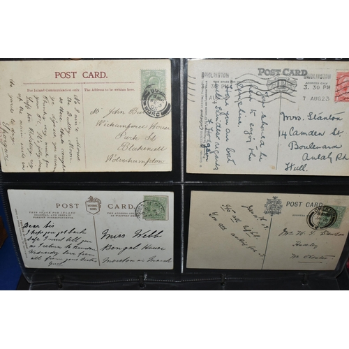 453 - TWO ALBUMS containing 112 early 20th century Postcards, 60 of which are dated between 1903 -1906, su... 