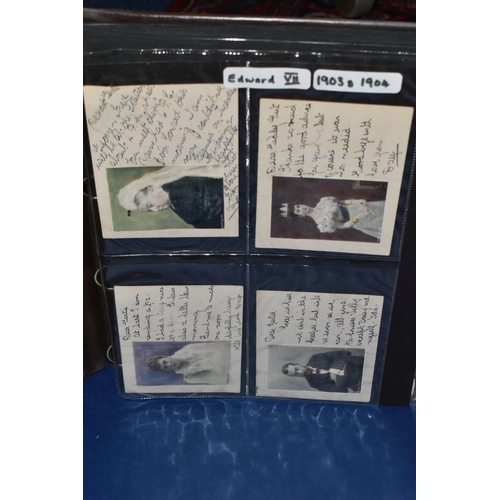 453 - TWO ALBUMS containing 112 early 20th century Postcards, 60 of which are dated between 1903 -1906, su... 