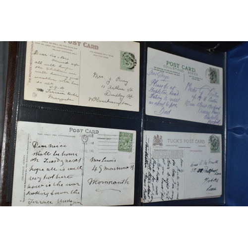 453 - TWO ALBUMS containing 112 early 20th century Postcards, 60 of which are dated between 1903 -1906, su... 