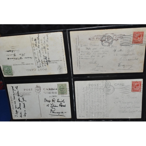 453 - TWO ALBUMS containing 112 early 20th century Postcards, 60 of which are dated between 1903 -1906, su... 