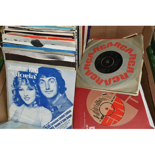 455 - TWO BOXES OF 45 R.P.M RECORDS, approximately 300, 1960's, 1970's, rock and roll, pop, rock ballads, ... 