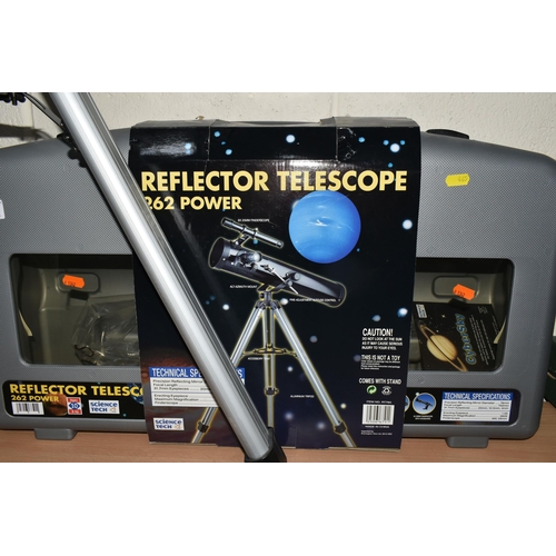 465 - A BOXED SCIENCE TECH REFLECTOR TELESCOPE 262 POWER to include a reflector telescope 700mm focal leng... 