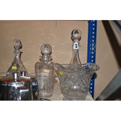 476 - AN OLD HALL WARWICK TEA SET AND GLASSWARE to include an Old Hall steel Warwick design tea set compri... 