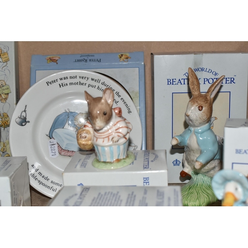 493 - A COLLECTION OF THE WORLD OF BEATRIX POTTER COLLECTABLES, included is Wedgwood Peter Rabbit money bo... 