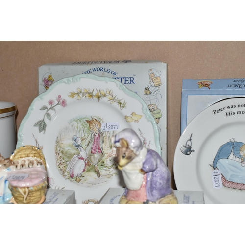 493 - A COLLECTION OF THE WORLD OF BEATRIX POTTER COLLECTABLES, included is Wedgwood Peter Rabbit money bo... 