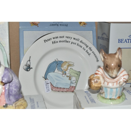 493 - A COLLECTION OF THE WORLD OF BEATRIX POTTER COLLECTABLES, included is Wedgwood Peter Rabbit money bo... 