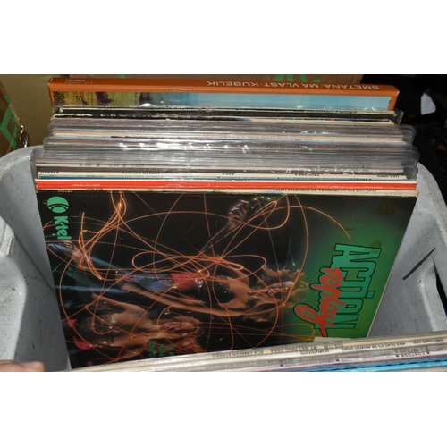 497 - FIVE BOXES OF LPs, to include, classical, theatre/movie soundtracks, country, love songs, etc. (sd),... 