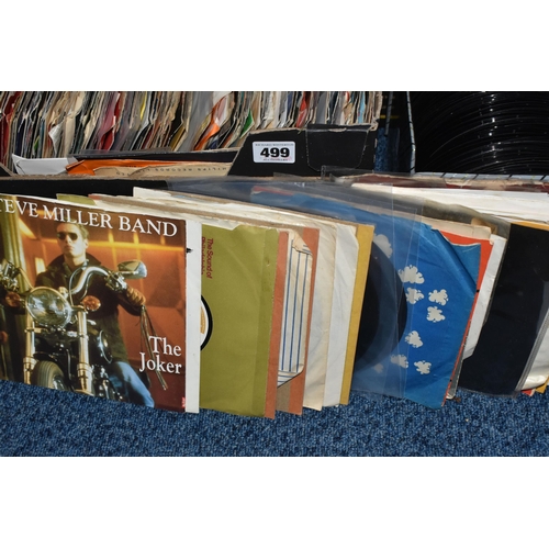 499 - FOUR BOXES OF 45 R.P.M SINGLE RECORDS, to include, 60, 70, and 80's pop, rock, and easy listening, a... 