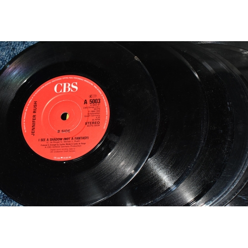 499 - FOUR BOXES OF 45 R.P.M SINGLE RECORDS, to include, 60, 70, and 80's pop, rock, and easy listening, a... 