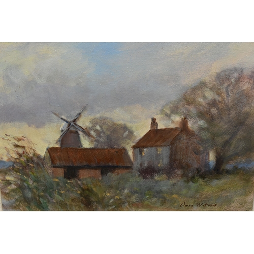 507 - OWEN WATERS (BRITISH 1916-2004) 'CLIPPESBY MILL, NORFOLK', an impressionist style landscape with cot... 