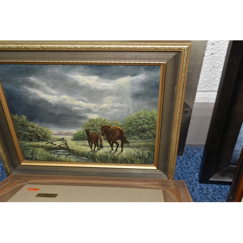 511 - A SMALL QUANTITY OF PAINTINGS AND PRINTS ETC, to include a David Mynett pastel landscape depicting f... 