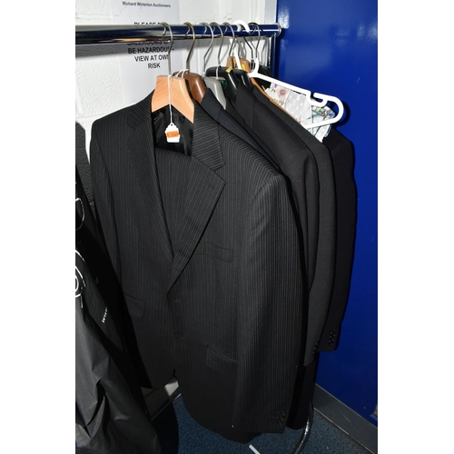 514 - SIX  GENTLEMENS SUITS, comprising a two piece M&S dinner suit, a two piece Kiji pin striped suit, a ... 