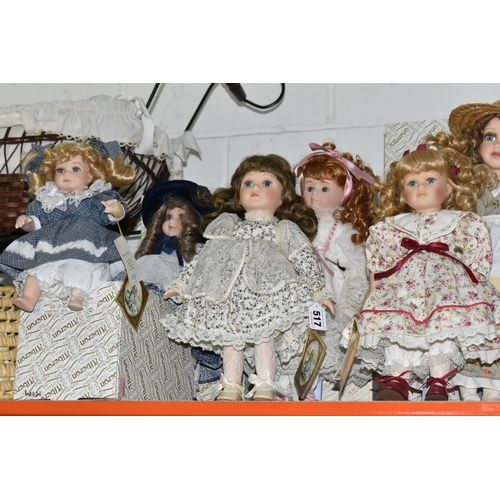 517 - A GROUP OF COLLECTORS DOLLS AND ACCESSORIES, comprising eight dolls, mainly by Alberon of which five... 