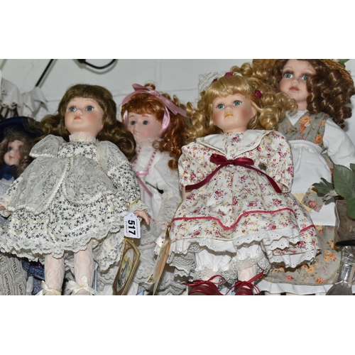 517 - A GROUP OF COLLECTORS DOLLS AND ACCESSORIES, comprising eight dolls, mainly by Alberon of which five... 