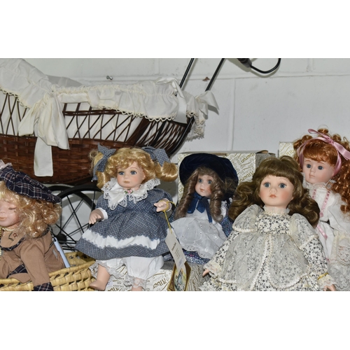 517 - A GROUP OF COLLECTORS DOLLS AND ACCESSORIES, comprising eight dolls, mainly by Alberon of which five... 