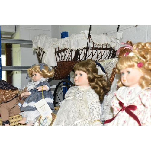 517 - A GROUP OF COLLECTORS DOLLS AND ACCESSORIES, comprising eight dolls, mainly by Alberon of which five... 