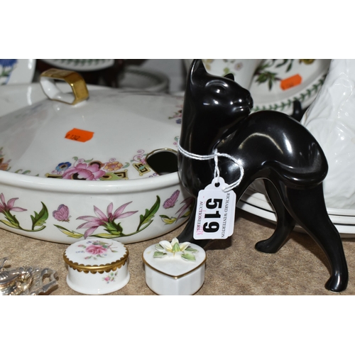 519 - A GROUP OF CERAMICS, to include a Villeroy & Boch figure of a black cat, a large West German vase 11... 