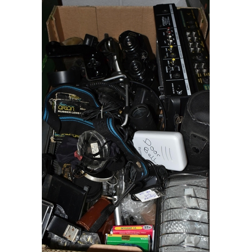 522 - THREE BOXES OF ELECTRONICS, to include a VTG228 Plus Colour Video Title Generator, a VEC1070 High Re... 