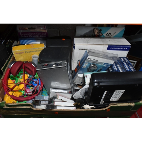 522 - THREE BOXES OF ELECTRONICS, to include a VTG228 Plus Colour Video Title Generator, a VEC1070 High Re... 