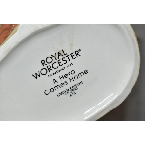 528 - A GROUP OF CERAMICS AND SUNDRY ITEMS, to include a boxed Royal Worcester 'A Hero Comes Home' limited... 