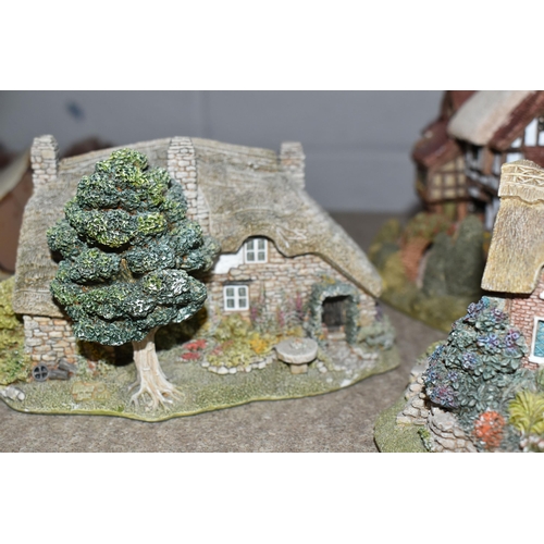 534 - A GROUP OF EIGHT LILLIPUT LANE COTTAGE SCULPTURES, comprising Miniature Masterpieces 'Three Feathers... 