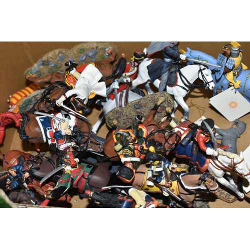 538 - FIVE BOXES AND LOOSE TOYS to include a large quantity of Del Prado cavalry figures, three sets of Ta... 