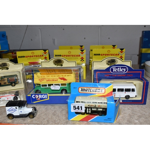 541 - A COLLECTION OF DIECAST VEHICLES, mainly boxed, to include a Matchbox London Bus MB 17 with Stafford... 